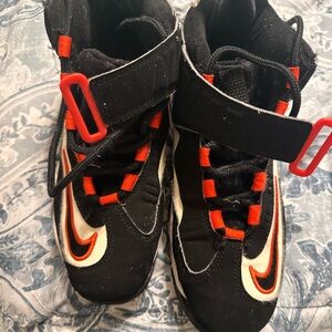 Nike Kids Griffey Black and Orange High-Top Sneakers
